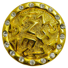 Load image into Gallery viewer, Vintage gold tone letters rhinestones designer brooch
