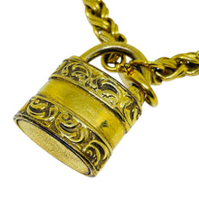 Load image into Gallery viewer, Vintage gold tone lock charm chain designer bracelet
