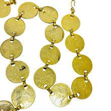 Load image into Gallery viewer, Vintage gold tone massive coins long designer necklace belt
