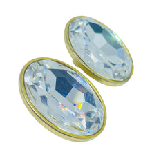 Load image into Gallery viewer, Vintage gold tone massive glass designer 80's clip on earrings
