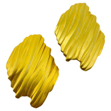 Load image into Gallery viewer, Vintage gold tone matte designer pierced earrings
