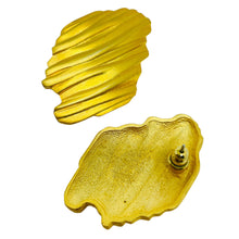 Load image into Gallery viewer, Vintage gold tone matte designer pierced earrings
