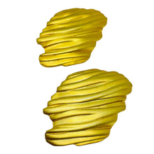 Load image into Gallery viewer, Vintage gold tone matte designer pierced earrings
