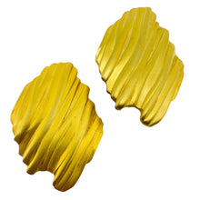Load image into Gallery viewer, Vintage gold tone matte designer pierced earrings
