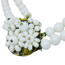 Load image into Gallery viewer, Vintage gold tone milk glass beaded designer 1960's necklace
