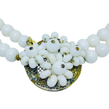 Load image into Gallery viewer, Vintage gold tone milk glass beaded designer 1960's necklace
