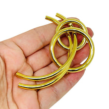 Load image into Gallery viewer, Vintage gold tone modernist designer brooch
