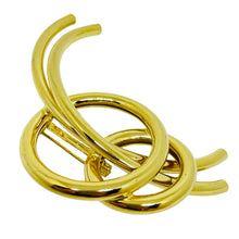 Load image into Gallery viewer, Vintage gold tone modernist designer brooch
