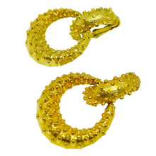 Load image into Gallery viewer, Vintage gold tone modernist door knocker designer clip on earrings
