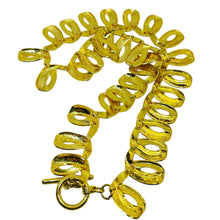 Load image into Gallery viewer, Vintage gold tone modernist toggle clasp chain designer necklace
