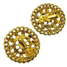 Load image into Gallery viewer, Vintage gold tone pearls designer clip on earrings
