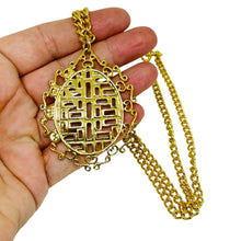 Load image into Gallery viewer, Vintage gold tone pendant chain designer necklace
