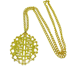Load image into Gallery viewer, Vintage gold tone pendant chain designer necklace
