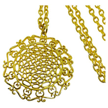 Load image into Gallery viewer, Vintage gold tone pendant designer chain necklace
