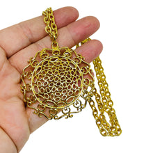 Load image into Gallery viewer, Vintage gold tone pendant designer chain necklace
