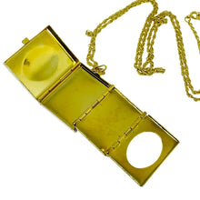 Load image into Gallery viewer, Vintage gold tone picture frame locket designer chain necklace
