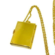 Load image into Gallery viewer, Vintage gold tone picture frame locket designer chain necklace
