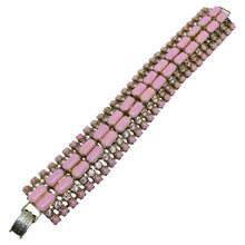 Load image into Gallery viewer, Vintage gold tone pink glass stones designer bracelet

