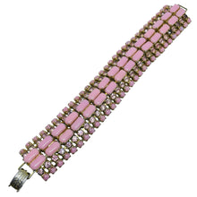 Load image into Gallery viewer, Vintage gold tone pink glass stones designer bracelet
