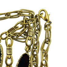 Load image into Gallery viewer, Vintage gold tone poured glass designer chain necklace
