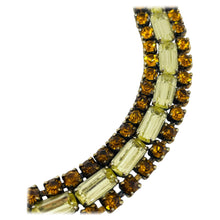 Load image into Gallery viewer, Vintage gold tone prong set rhinestone designer bracelet
