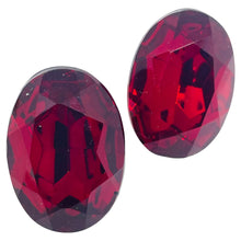 Load image into Gallery viewer, Vintage gold tone red glass designer clip on earrings
