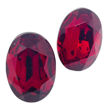 Load image into Gallery viewer, Vintage gold tone red glass designer clip on earrings
