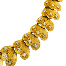 Load image into Gallery viewer, Vintage gold tone rhinestone choker designer necklace
