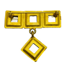 Load image into Gallery viewer, Vintage gold tone rhinestone dangle designer brooch
