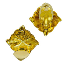 Load image into Gallery viewer, Vintage gold tone rhinestone designer clip on earrings
