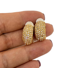 Load image into Gallery viewer, Vintage gold tone rhinestone designer clip on earrings
