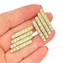 Load image into Gallery viewer, Vintage gold tone rhinestone designer clip on earrings
