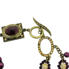 Load image into Gallery viewer, Vintage gold tone rhinestone glass toggle clasp designer bracelet

