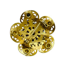 Load image into Gallery viewer, Vintage gold tone rhinestone small brooch
