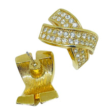 Load image into Gallery viewer, Vintage gold tone rhinestone stud earrings
