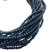 Load image into Gallery viewer, Vintage gold tone rhinestones black glass multi strand beaded choker necklace
