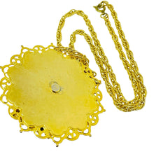 Load image into Gallery viewer, Vintage gold tone rhinestones lions head massive pendant chain designer necklace
