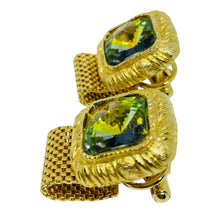 Load image into Gallery viewer, Vintage gold tone rivoli watermelon glass designer cufflinks
