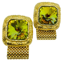 Load image into Gallery viewer, Vintage gold tone rivoli watermelon glass designer cufflinks
