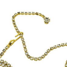 Load image into Gallery viewer, Vintage gold tone ruby red rhinestones designer necklace
