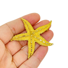 Load image into Gallery viewer, Vintage gold tone starfish designer brooch
