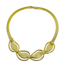 Load image into Gallery viewer, Vintage gold tone swirl enamel chain choker designer necklace
