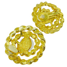 Load image into Gallery viewer, Vintage gold tone swirl faux pearl designer 80's clip on earrings
