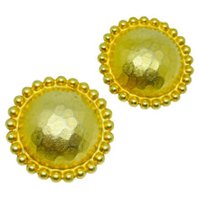 Load image into Gallery viewer, Vintage gold tone textured hammered post back earrings

