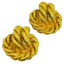 Load image into Gallery viewer, Vintage gold tone twisted rope massive designer clip on earrings
