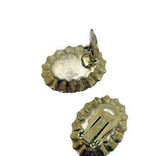 Load image into Gallery viewer, Vintage gold watermelon glass designer runway clip on earrings
