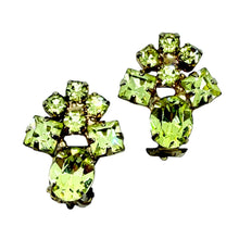 Load image into Gallery viewer, Vintage golden tone glass citrine stones designer clip on earrings
