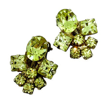 Load image into Gallery viewer, Vintage golden tone glass citrine stones designer clip on earrings
