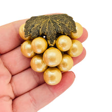 Load image into Gallery viewer, Vintage grape gold tone faux pearls fur clip
