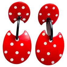 Load image into Gallery viewer, Vintage huge modernist geometric polka dot designer earrings
